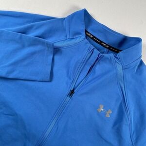 Under Armour Womens Run‎ Blue Quarter Zip Long Sleeve Pullover Thumbholes Large